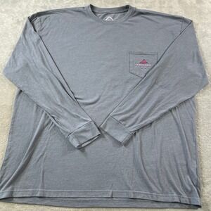 BURLEBO Shirt Mens XXL Gray Long‎ Sleeve Pocket Tee Fishing Outdoor Camping